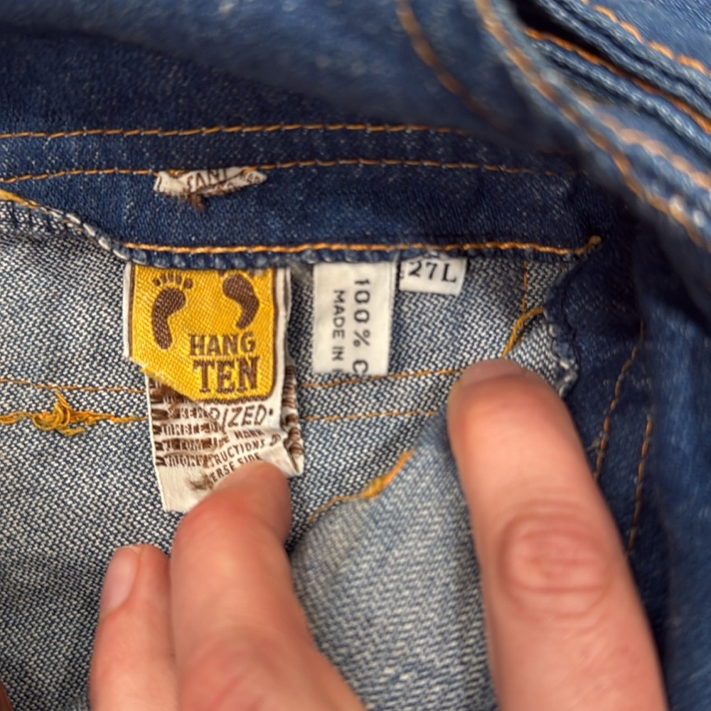 1970s Vintage Hang Ten Classic Blue Denim Overalls - Picture 7 of 10